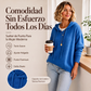 Jersey de punto con capucha informal para mujer