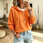 Jersey de punto con capucha informal para mujer