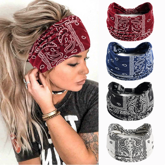Diadema deportiva elástica ancha estampada