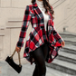 ⏰🔥 ¡50% OFF POR TIEMPO LIMITADO! 🧥 Chaqueta de Cuadros para Mujer con Bajo Asimétrico – Corte Entallado, Cierre de Botón y Elegante Estilo Peplum ✨