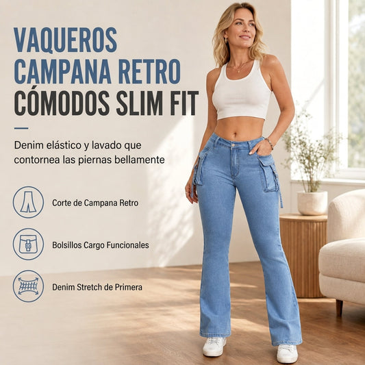 ⏰🔥 ¡50% OFF POR TIEMPO LIMITADO! 👖 Jeans Acampanados de Tiro Ajustado para Mujer – Alta Elasticidad, Efecto Piernas Largas y Estilo Retro ✨