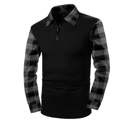👔🔥 ¡50% OFF POR TIEMPO LIMITADO! Camisa de Media Cremallera para Hombre – Diseño a Cuadros en Contraste, Tejido Suave y Estilo Retro Casual ✨