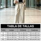 Pantalones de pierna ancha elegantes de doble botonadura para mujer