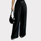 Pantalones de pierna ancha elegantes de doble botonadura para mujer