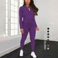 Conjunto de 2 piezas para mujer: top de manga larga y pantalones