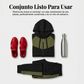Conjunto de chándal de dos piezas con bloques de color para mujer
