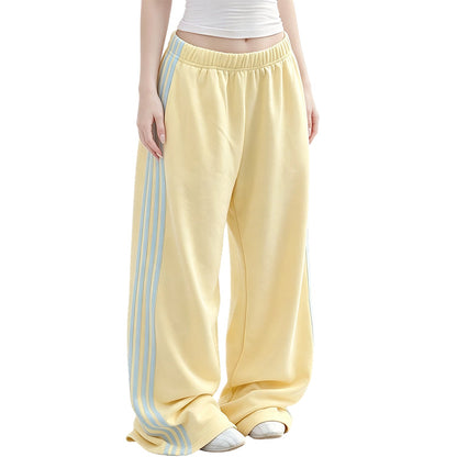 👖🔥 ¡50% OFF POR TIEMPO LIMITADO! Pantalones de Chándal de Pierna Ancha para Mujer – Talle Alto, Suaves, Fluidos y con Rayas Laterales ✨