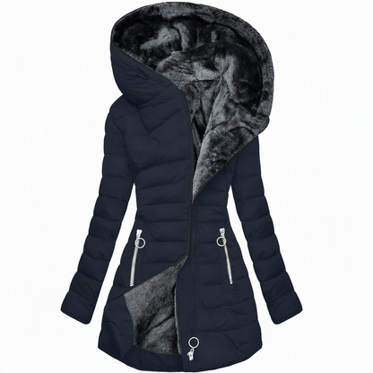 🧥🔥 ¡50% OFF POR TIEMPO LIMITADO! Abrigo con Capucha y Forro Polar para Mujer – Cálido, Acolchado, Ligero y Sin Volumen ❄️✨
