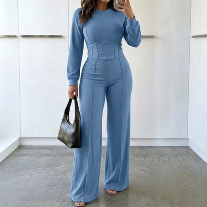 👚🔥 ¡50% OFF POR TIEMPO LIMITADO! Conjunto de 2 Piezas para Mujer – Efecto Corsé, Pierna Ancha, Cómodo y Favorecedor ✨