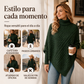 Jersey poncho de punto trenzado para mujer