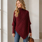 Jersey poncho de punto trenzado para mujer
