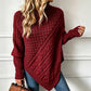 Jersey poncho de punto trenzado para mujer