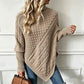 Jersey poncho de punto trenzado para mujer