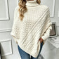 Jersey poncho de punto trenzado para mujer