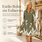 Vestido de mujer disponible en marrón y verde, tallas de la S a la 5XL
