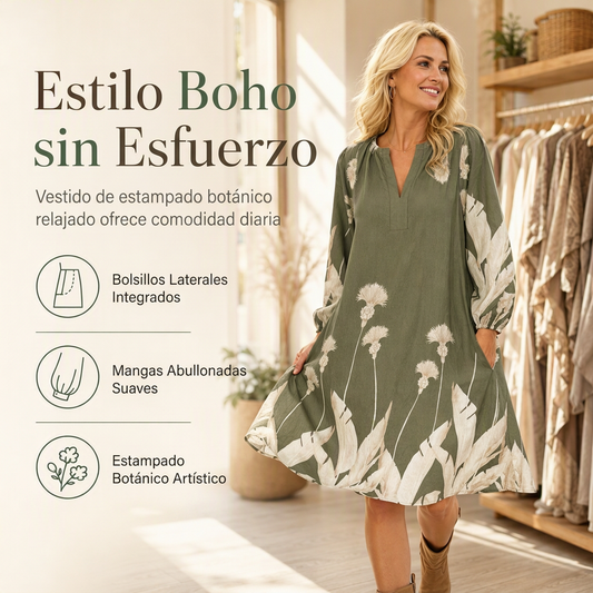 Vestido de mujer disponible en marrón y verde, tallas de la S a la 5XL
