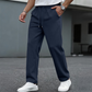 Pantalones casuales de punto gofrado con cordón para hombre
