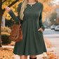 Vestido midi acampanado de punto canalé para mujer