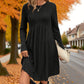 Vestido midi acampanado de punto canalé para mujer