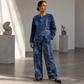 🔥 ¡50% OFF POR TIEMPO LIMITADO! 👖 Conjunto Mujer de Estampado Vaquero con Top y Pantalón de Pierna Ancha – Cómodo, Retro y Elegante ✨