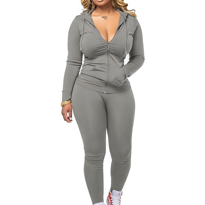 🔥 ¡50% OFF POR TIEMPO LIMITADO! 🏃‍♀️ Conjunto Deportivo de 2 Piezas para Mujer con Capucha – Ajustado, Cómodo y Versátil ✨