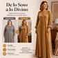 Vestido maxi de terciopelo elegante para mujer con manga de volante