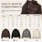 Abrigo de algodón corto de invierno para mujer, con cuello alto, tejido de trenza, diseño de parches, mangas largas, acolchado, grueso y cálido