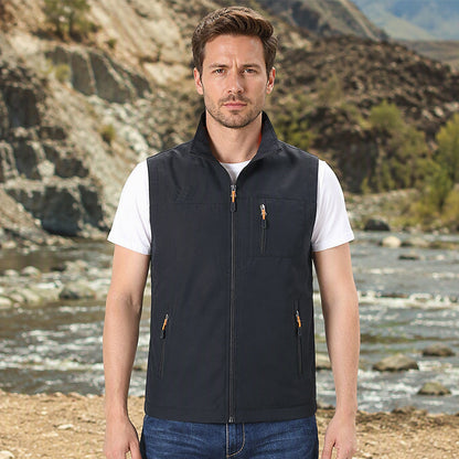 Chaleco informal para hombre con cuello alzado para exteriores