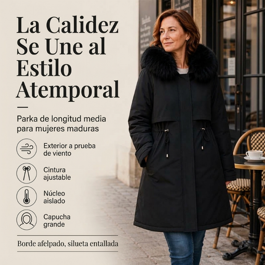 Chaqueta cálida de invierno de media longitud para mujer