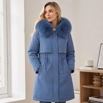 Chaqueta cálida de invierno de media longitud para mujer
