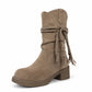 🔥 ¡50% OFF POR TIEMPO LIMITADO! 👢 Botines Mujer de Tobillo con Flecos y Tacón Grueso – Estilo Vaquero, Cómodo y Elegante ✨