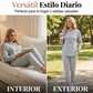 Conjunto de chándal casual de 2 piezas de color liso para mujer