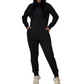 Conjunto de chándal casual de 2 piezas de color liso para mujer