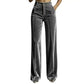 Pantalones de pierna ancha holgados y casuales de cintura alta para mujer
