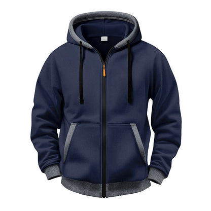 Chaqueta con capucha y cremallera cálida