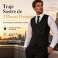 Conjunto de traje formal de 3 piezas de corte ajustado para hombre
