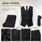 Conjunto de traje formal de 3 piezas de corte ajustado para hombre
