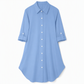 Camisa formal de satén de color liso para mujer con botones y mangas de diseño moderno