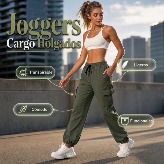 Pantalones jogger cargo holgados para mujer