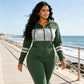 Conjunto de sudadera con capucha y pantalones ajustado informal para mujer