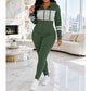 Conjunto de sudadera con capucha y pantalones ajustado informal para mujer