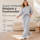 🔥 ¡50% OFF POR TIEMPO LIMITADO! 👚 Conjunto Mujer de Top y Pantalón a Rayas – Cómodo, Elegante y Perfecto para Relajarte ✨