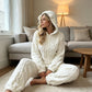 🔥 ¡50% OFF POR TIEMPO LIMITADO! 🧸 Pijama Enterizo Mujer con Capucha de Orejas – Súper Cálido, Suave y Adorable para Invierno ✨