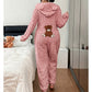 🔥 ¡50% OFF POR TIEMPO LIMITADO! 🧸 Pijama Enterizo Mujer con Capucha de Orejas – Súper Cálido, Suave y Adorable para Invierno ✨