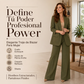 Conjunto de chaqueta de traje de cuello chal y pantalones de pierna ancha para mujer