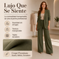 Conjunto de chaqueta de traje de cuello chal y pantalones de pierna ancha para mujer