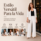 Conjunto de chaqueta de traje de cuello chal y pantalones de pierna ancha para mujer
