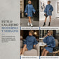 Minivestido de mezclilla de cuello alto oversize para mujer