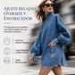 Minivestido de mezclilla de cuello alto oversize para mujer
