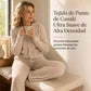 Conjunto casual de 2 piezas para mujer: cárdigan de punto y pantalones de pierna ancha